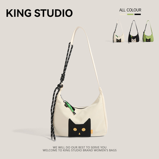 小众设计包包女2025新款可爱小猫大容量单肩包休闲百搭通勤斜挎包