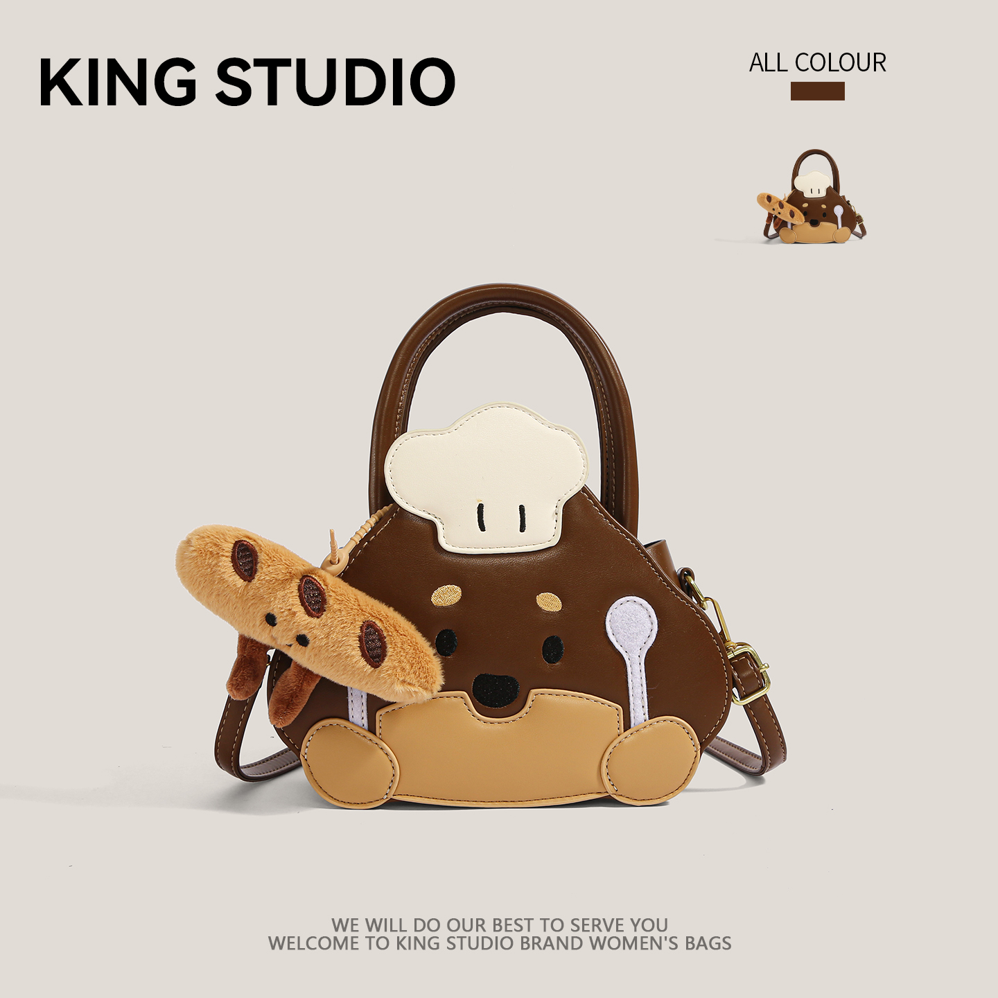 可爱卡通小狗包包小众设计手提包