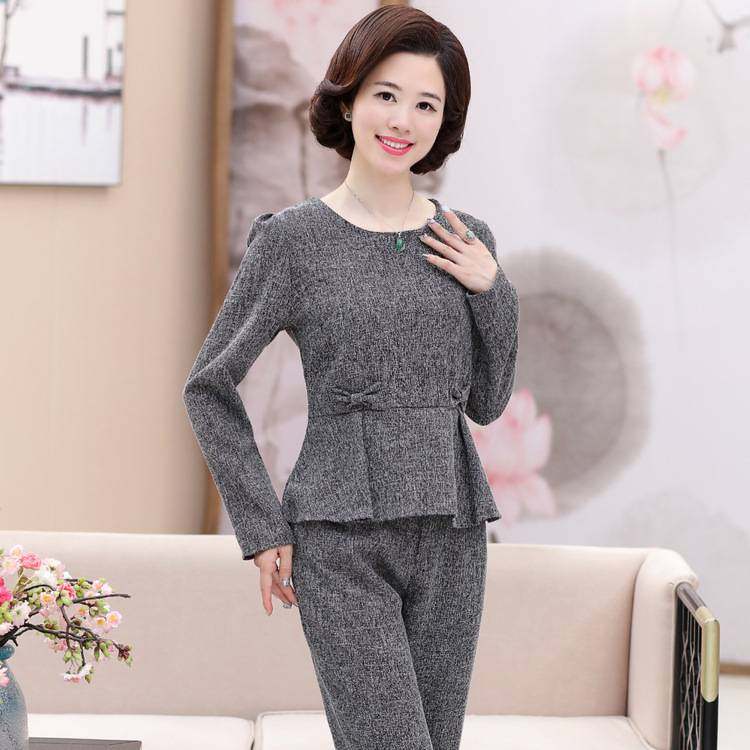 中年妈妈装春秋套装时尚中老年装大码宽松40-50岁上衣裤子两件套,女装/女士精品,职业女裤套装,淘宝优惠券,粉丝福利购,淘宝优惠卷