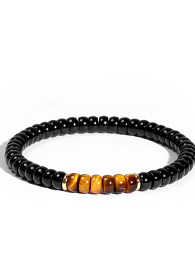 POHIER虎眼石黑玛瑙手串