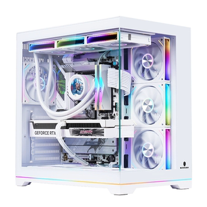 玩嘉孤勇者PLUS彩虹版无立柱支持360水冷ATX大板主板海景房机箱