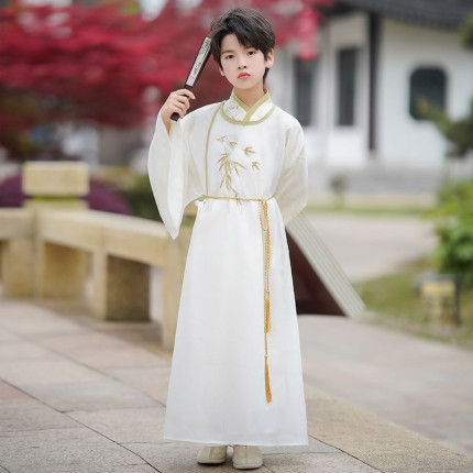 儿童汉服男童2025春夏薄新款古装国风唐装古风公子宋制书童演出服