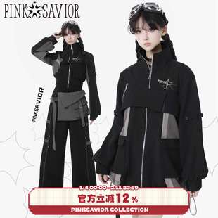 pinksavior【全息巡航】工装设计黑灰垂感抗皱秋冬外套长裤套装