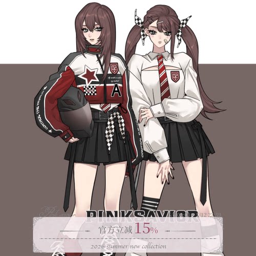 pinksavior【流星时速】挺感机车外套衬衫半裙显瘦长腿套装