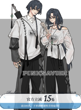 pinksavior【月行】灰白色系夏日T恤罩衫短袖设计感黑灰套装