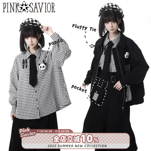 條絨夾克 pinksavior 熊貓毛絨領(lǐng)帶襯衫 設(shè)計款 圓滾滾 春夏顯瘦