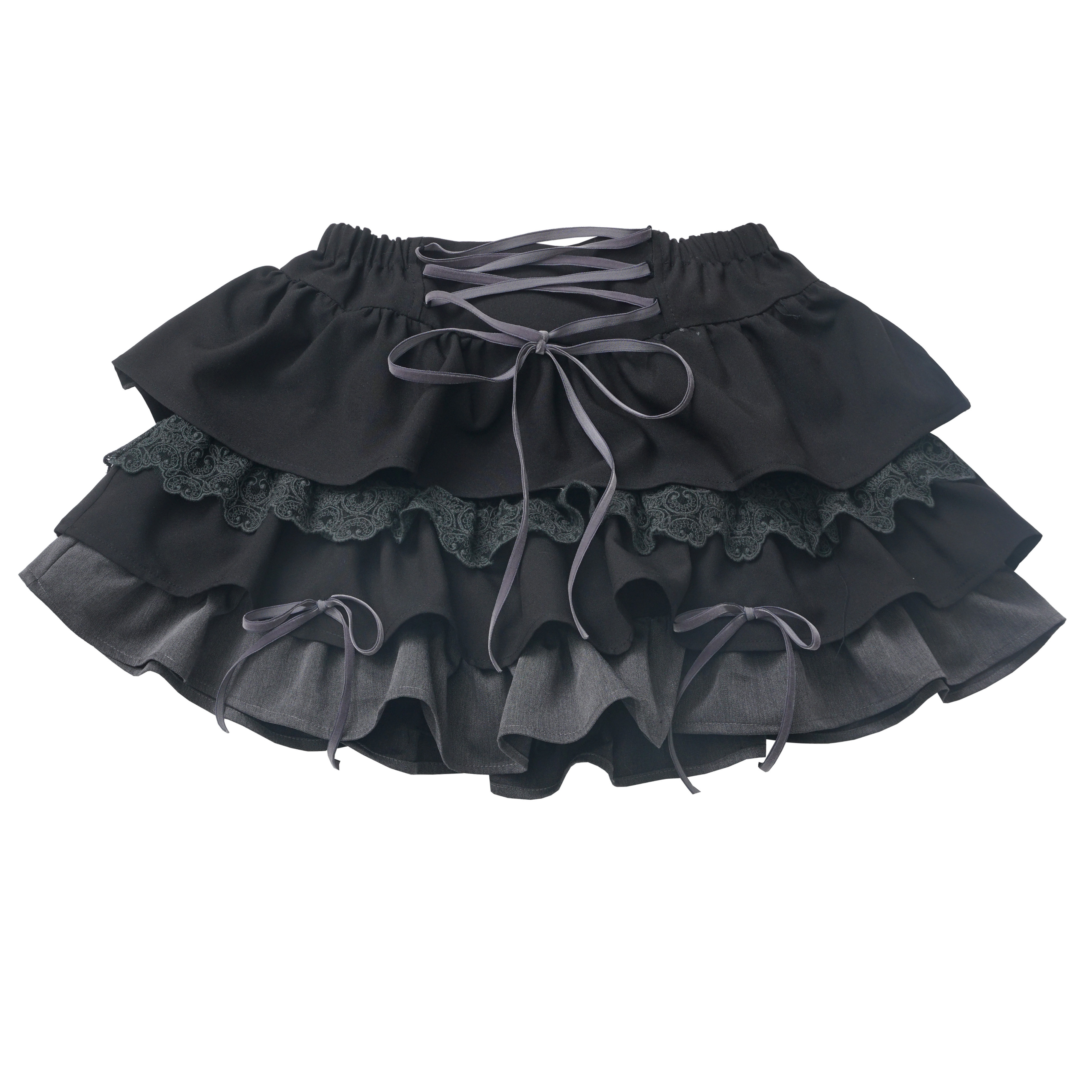 thumbnail for Pinksavior [pure love dimension] vintage lace waist chopped short dozen slip skirt design sense set