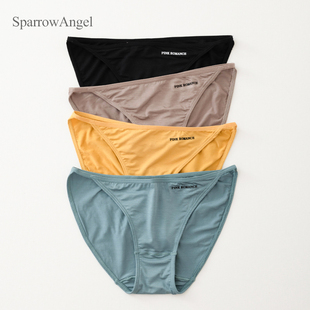 sparrow angel莫代尔轻压舒适高开叉舒适内裤纯色女士低腰三角裤