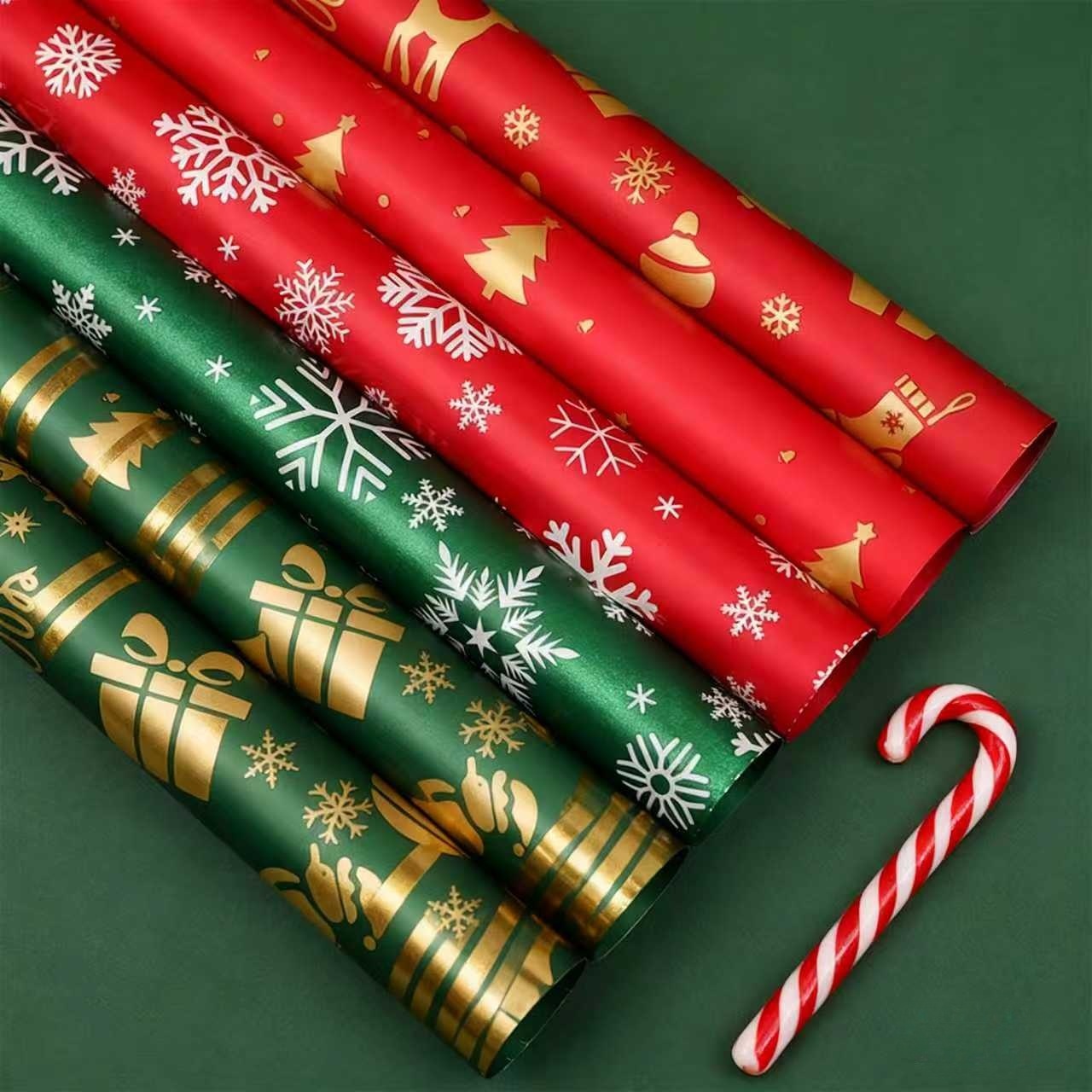 圣诞节礼物包装纸平安夜苹果花束