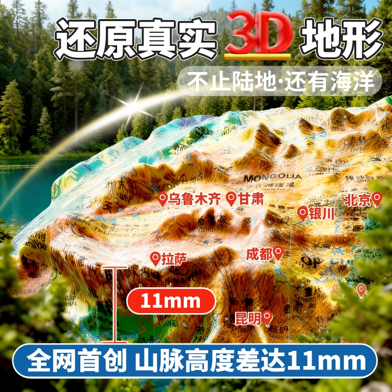 【央妈力荐】11mm立体浮雕地球仪