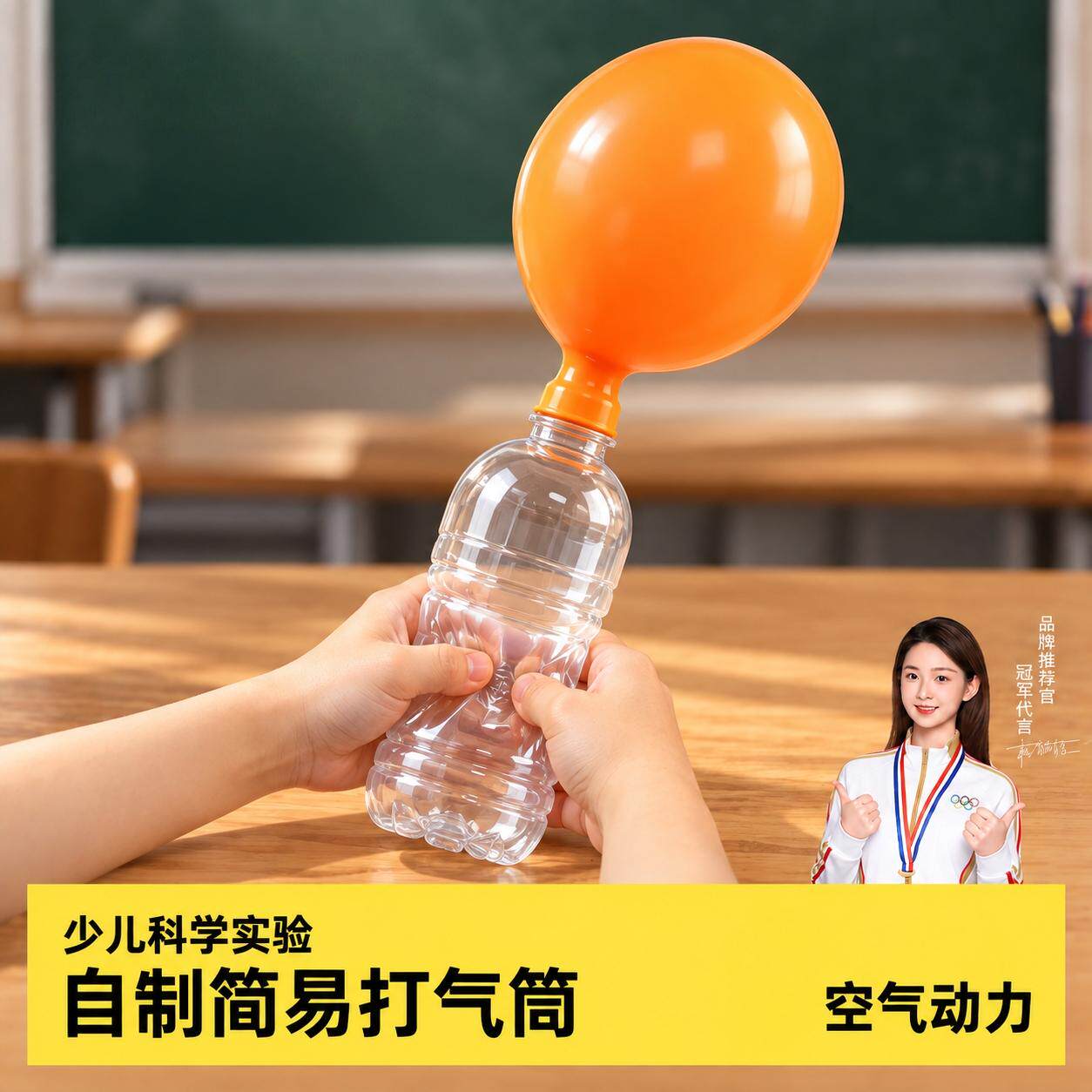 diy自制打气筒四年级一单元科学实验套装小学生科技手工制作教具