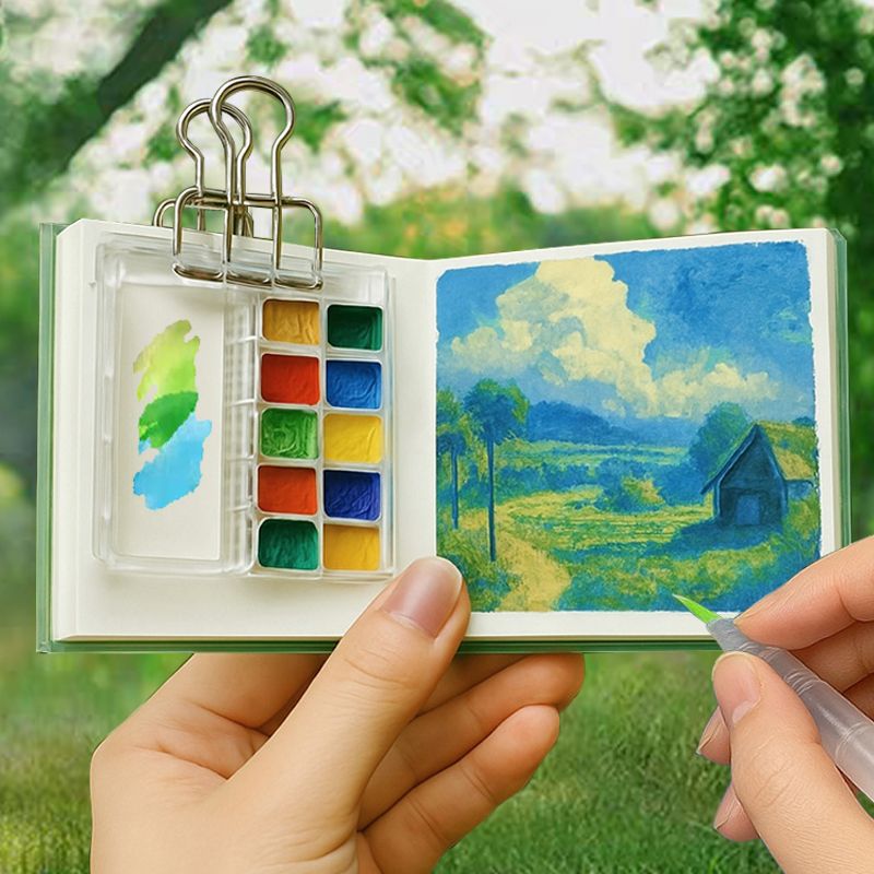 迷你水彩旅行写生便携套装