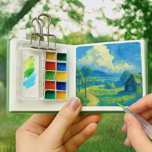 迷你水彩旅行写生便携套装