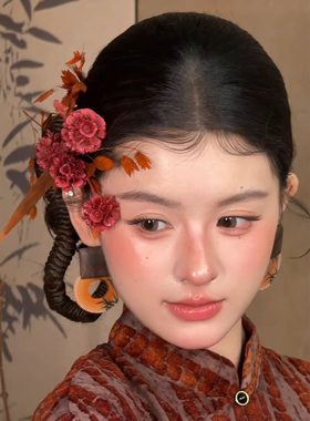 水舞U2323天然植物风车果干花花束真花家居新娘造型创意头饰配饰