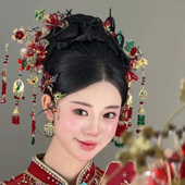 水舞U2350新中式 金红色流苏发簪发钗新娘秀禾婚嫁龙凤褂晨袍发饰