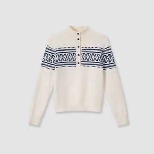 保暖显白秋冬新款 亲肤半高领套头毛衣 费尔岛设计款