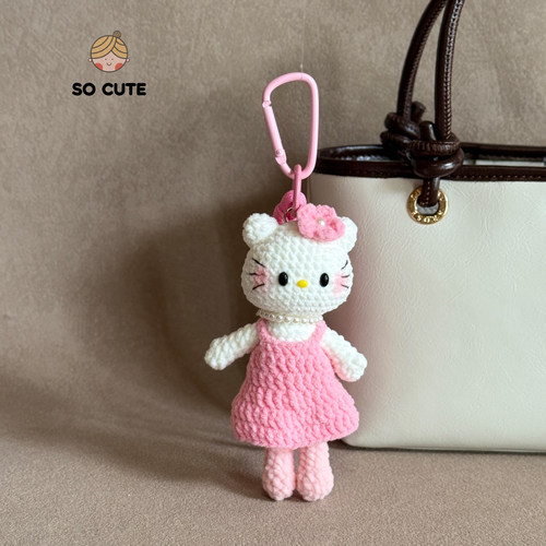 socute 小香风hellokitty玩偶包挂件可爱KT背包配饰小众精致礼物