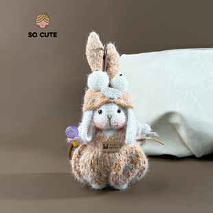 socute 可爱瞪眼兔糖糖兔包包挂件挂饰钥匙扣书包背包挂件礼物
