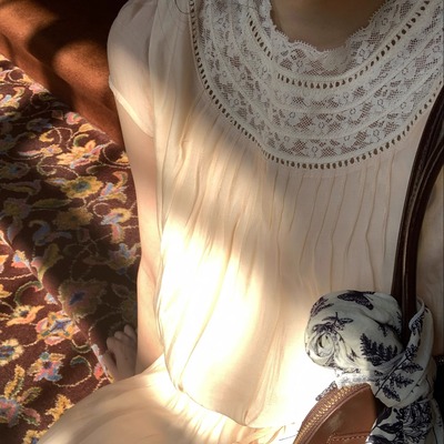 岛知道原创《梨花柏木》夏日古典蕾丝拼接领美人复古风天丝连衣裙