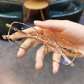 新款 简丹萝心近视眼镜框男女钛架超轻商务复古方框可配防蓝光