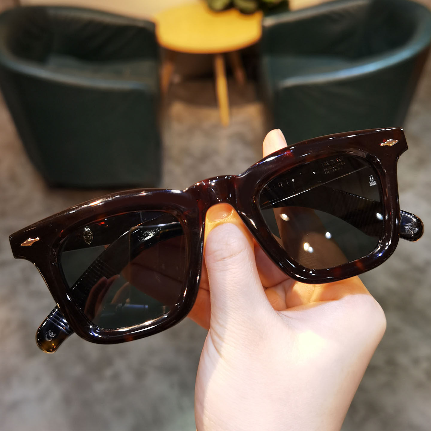 简丹复古黑色方框太阳镜男女百搭板材大框防紫外线潮流偏光墨镜