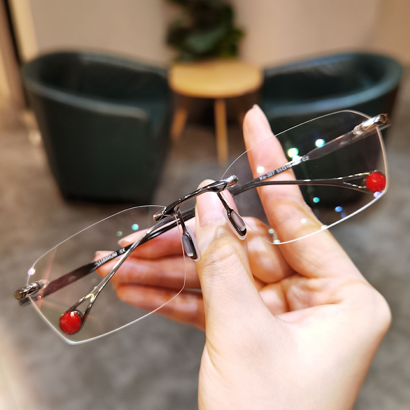 简丹无框近视眼镜框男女潮个性手工打孔切边超轻钛架眼镜可配度数,ZIPPO/瑞士军刀/眼镜,防蓝光镜,淘宝优惠券,粉丝福利购,淘宝优惠卷