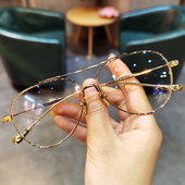 简丹新款 萝心眼镜框男女双梁超轻蛤蟆大框眼镜可配近视防蓝光