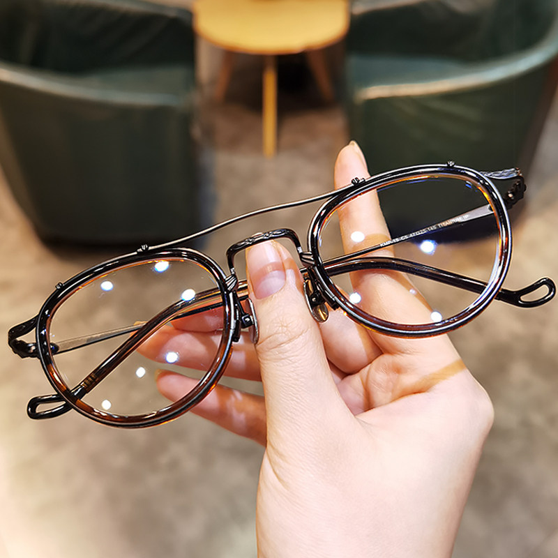 简丹新品复古双梁眼镜框男女百搭潮文艺超轻钛架配近视镜防蓝光,ZIPPO/瑞士军刀/眼镜,防蓝光镜,淘宝优惠券,粉丝福利购,淘宝优惠卷