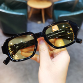 简丹萝心板材太阳镜男女复古粗黑框时尚 潮流墨镜街拍防紫外线