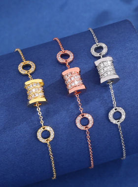 2024新款潮镶锆石可调节抽拉手饰品小众设计感小蛮腰气质手链女