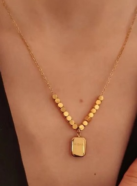 新款轻奢小众设计高级感锁骨链颈链装饰吊坠钛钢项链女不易掉色潮