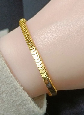 2023年夏季新款手饰品手链女生自律四方鱼鳞网纹双面复古小众设计