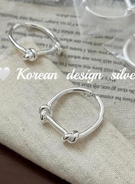 韩国ins风小清新叠带食指环S925