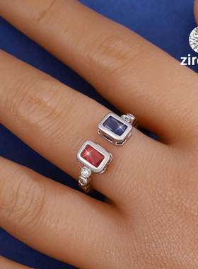 新款微镶锆石开口戒指女欧美时尚热卖彩锆可调节指环