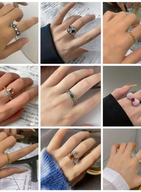 甜美多巴胺彩色戒指女百搭小众个性气质高级感指环精致清新手饰潮