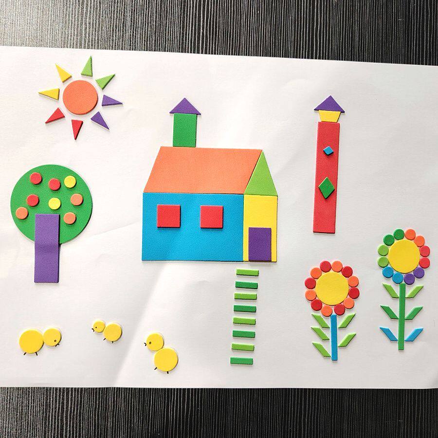 平面图形拼贴画680个新款