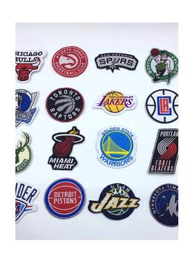 nba篮球队标志LOGO湖人勇士蓝网衣服刺绣徽章辅料DIY补丁布贴适用