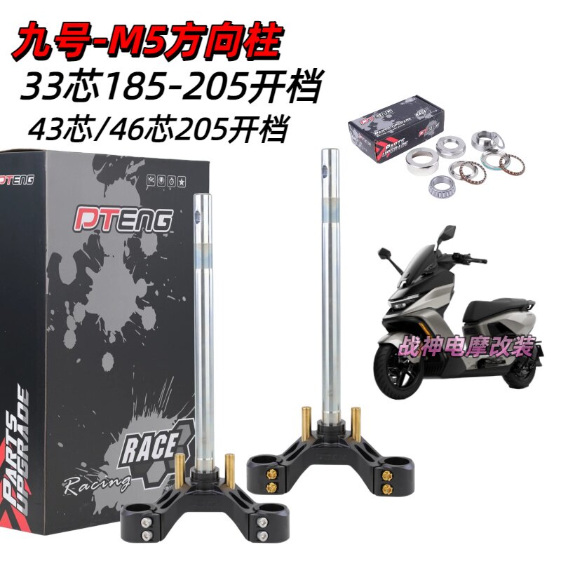 PTENG方向柱九号M5/100/125/200电动车直上实心三星柱43/46/33芯