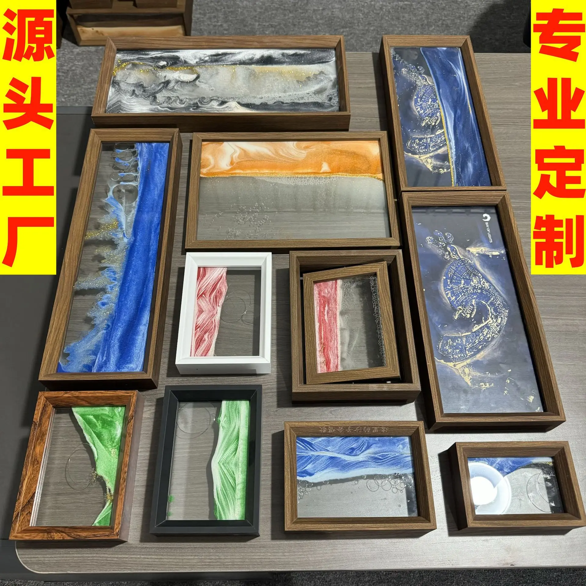 流沙画定制简约现代沙漏摆件玄关电视柜家居装饰品相框礼品盒配件图片