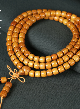 简约木质108颗黄金檀拓木直切佛珠念珠手链男女念珠盘玩配饰