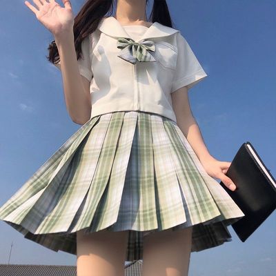 原创正版白无本关西襟夏季短袖衬衫水手服jk制服套装全套