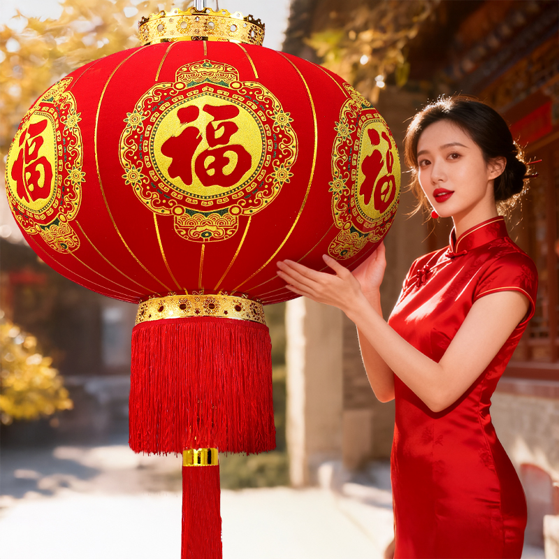大红灯笼2026新款福字挂饰春节马年装饰品新年户外阳台大门口一对