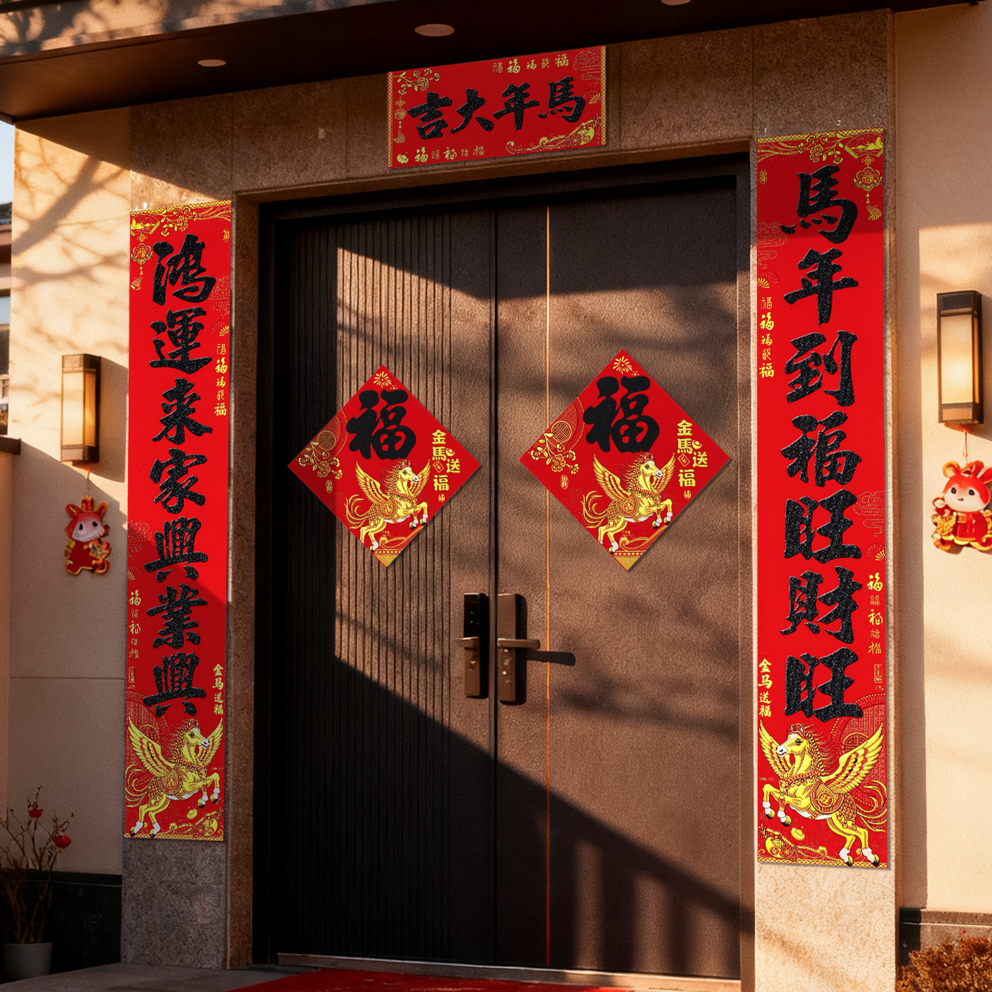 2026新款对联春节新春门联新年马年农村自建房别墅大门大尺寸春联