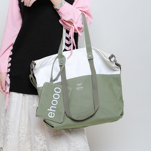 全棉帆布包大容量韩系文艺风带拉链结实大号单肩托特包学生斜挎包