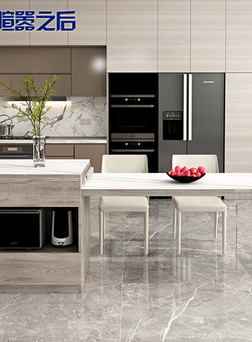 网红悬浮餐桌家用岩板岛台一体饭桌开放式厨房中岛台吧台柜8E34