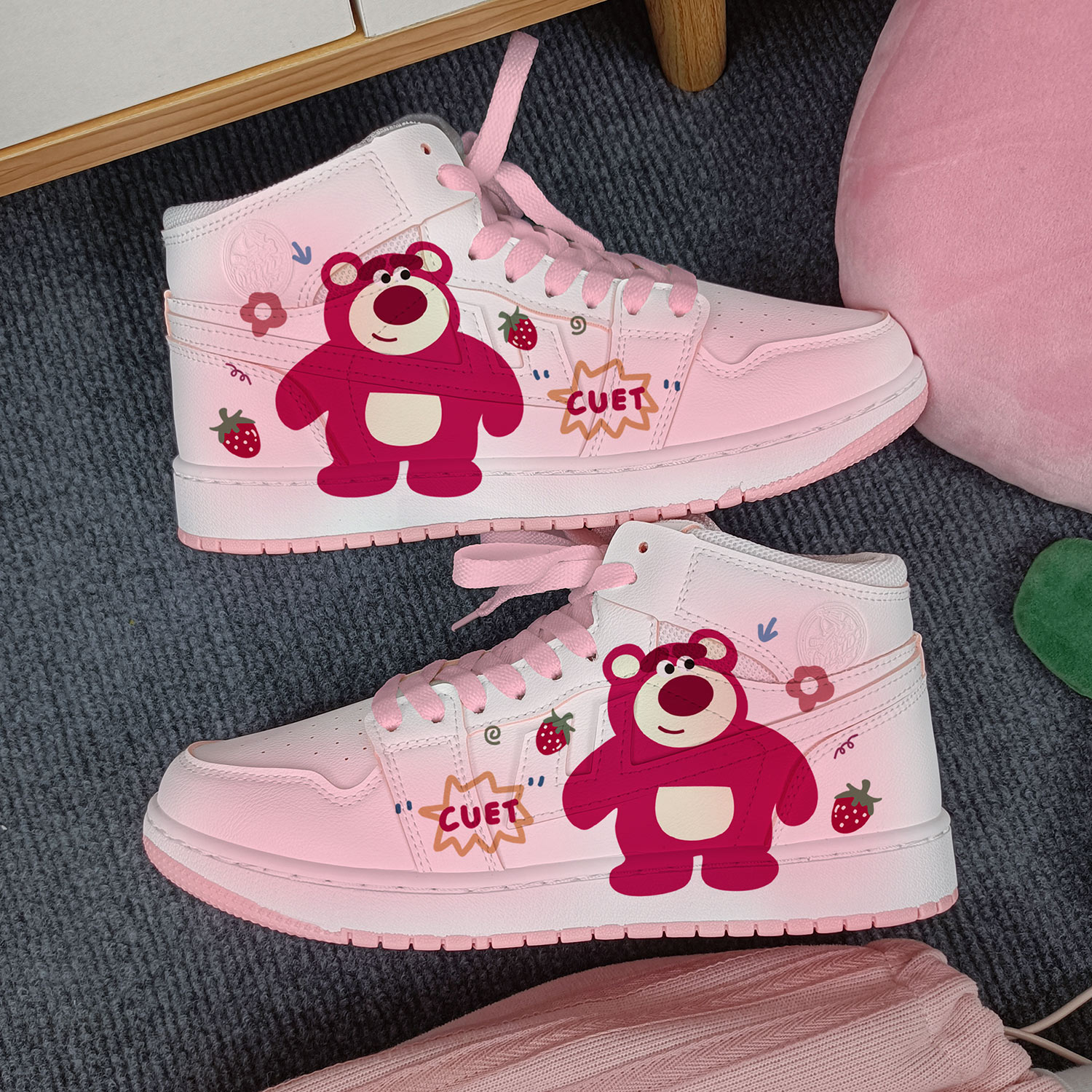 回力桃子熟了草莓熊鞋子女2023年春秋季原创小众限量款情侣板鞋潮