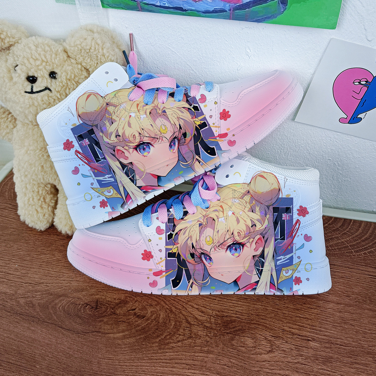 回力夏季新款美少女战士鞋子水冰月爆改原创手绘限量低帮休闲板鞋