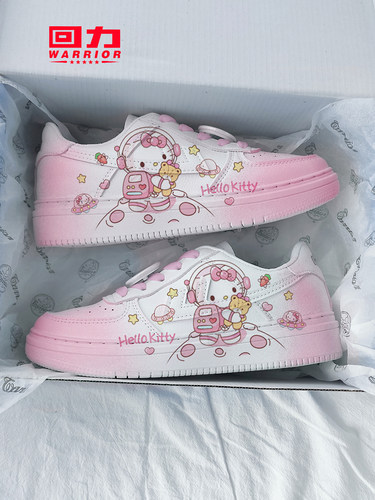回力ow爆改樱花Hellokitty低帮定制板鞋2024年春夏季新款休闲女鞋