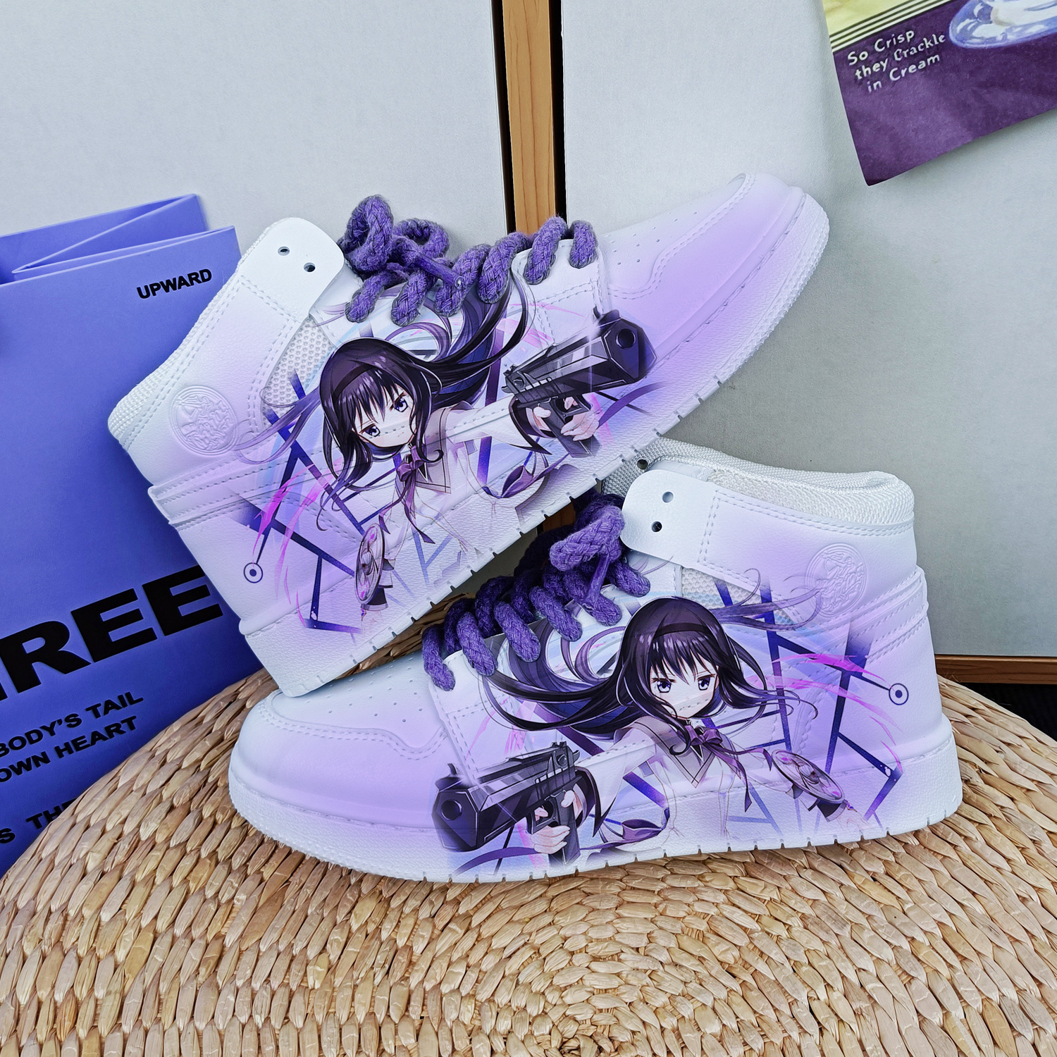 回力ow樱花二次元鞋子女2024新款夏季透气动漫卡通爆改潮流小白鞋