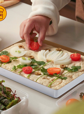 三能烤盘金色不沾正方形金盘28x28蛋糕卷雪花酥盘牛轧糖饼干糖盘